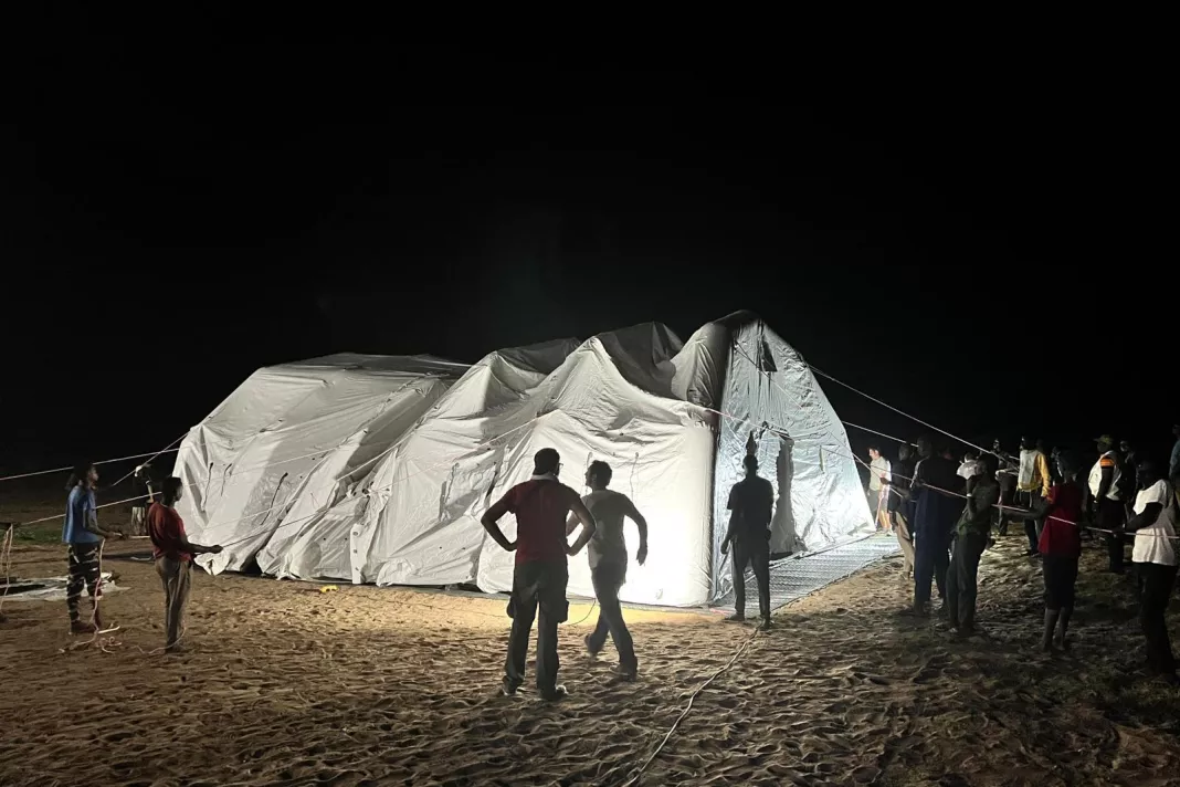 MSF inflatable hospital in Chad for Sudanese refugees