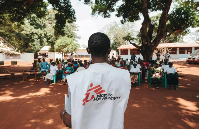 Osvětové setkání proti tuberkulóze, Středoafrická republika, 2023. Foto: Julien Dewarichet / Lékaři bez hranic